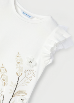 Mayoral - 2-teiliges Set/ T-Shirt weiß & Leggings creme